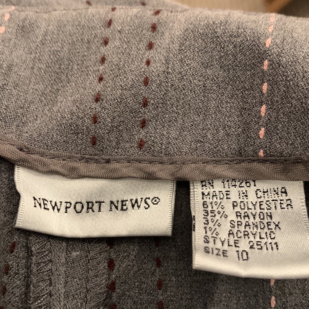 Gorgeous business suit by Newport News...Gray with pink pinstripe. - Picture 7 of 8